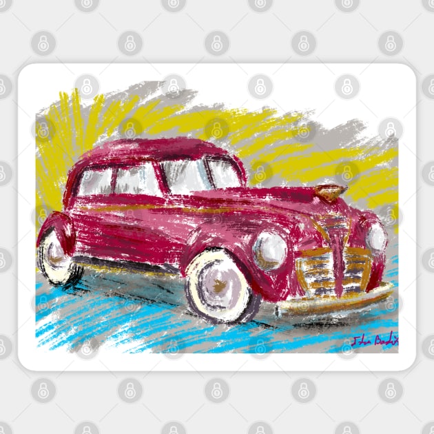 Old Red Plymouth Sketch Magnet by ibadishi